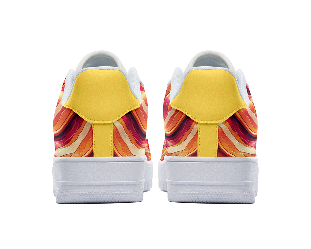 Bacon and Eggs Sneakers: Bacon and Eggs Pattern Court Sneakers