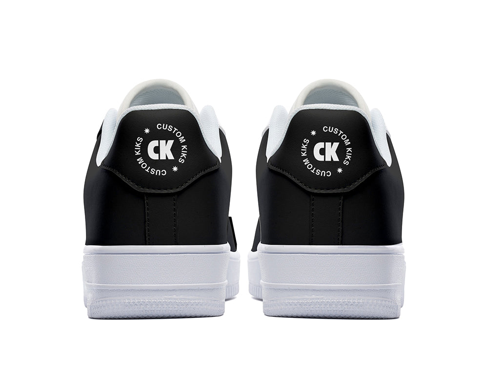 Black Sneakers: Solid Black Court Sneakers