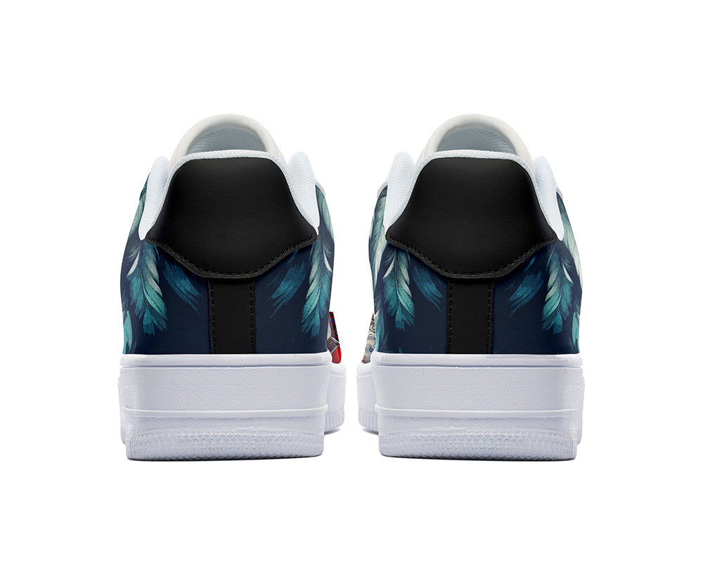 Court sneakers featuring a boxer illustration with red boxing gloves and boxing-inspired artwork.