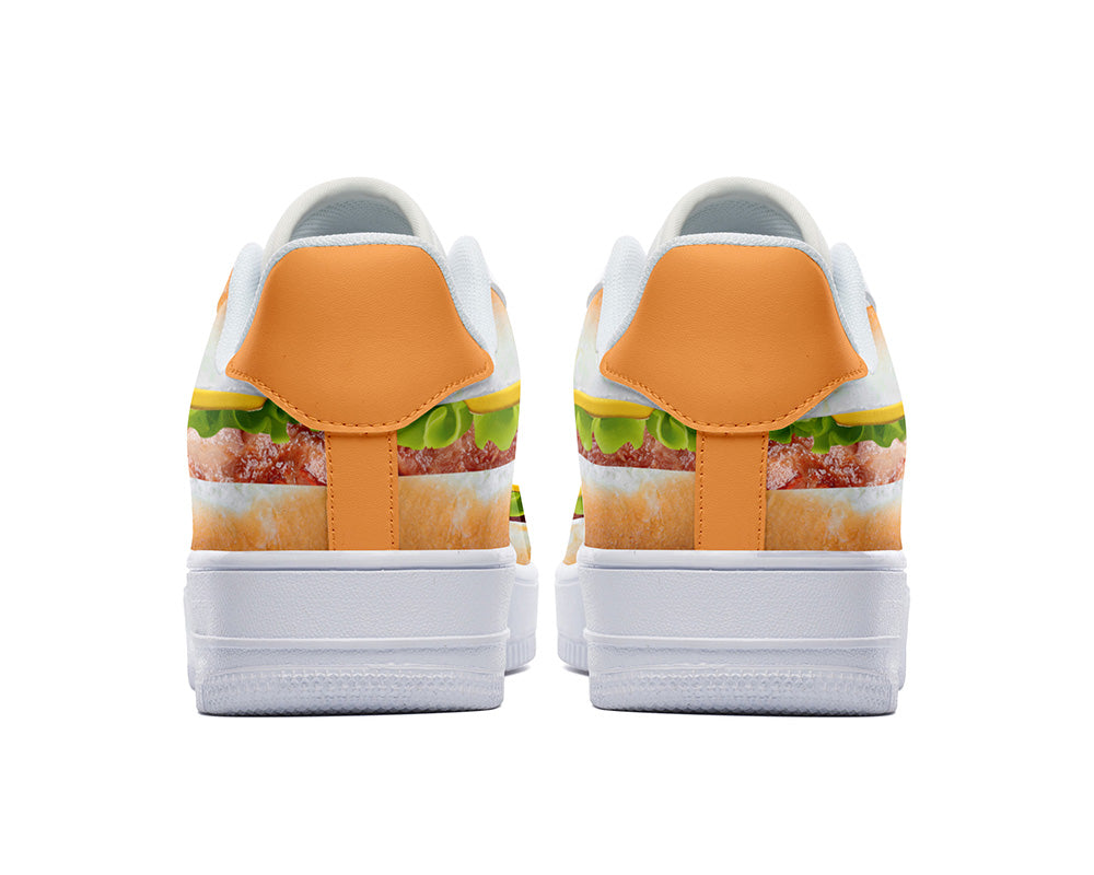 Burger Sneakers: Burger Illustration Court Sneakers