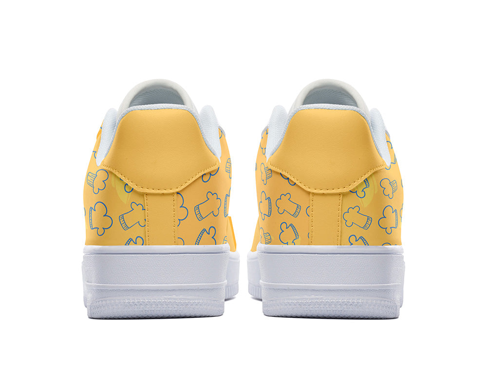 Chef Sneakers: Chef Hat Pattern Court Sneakers