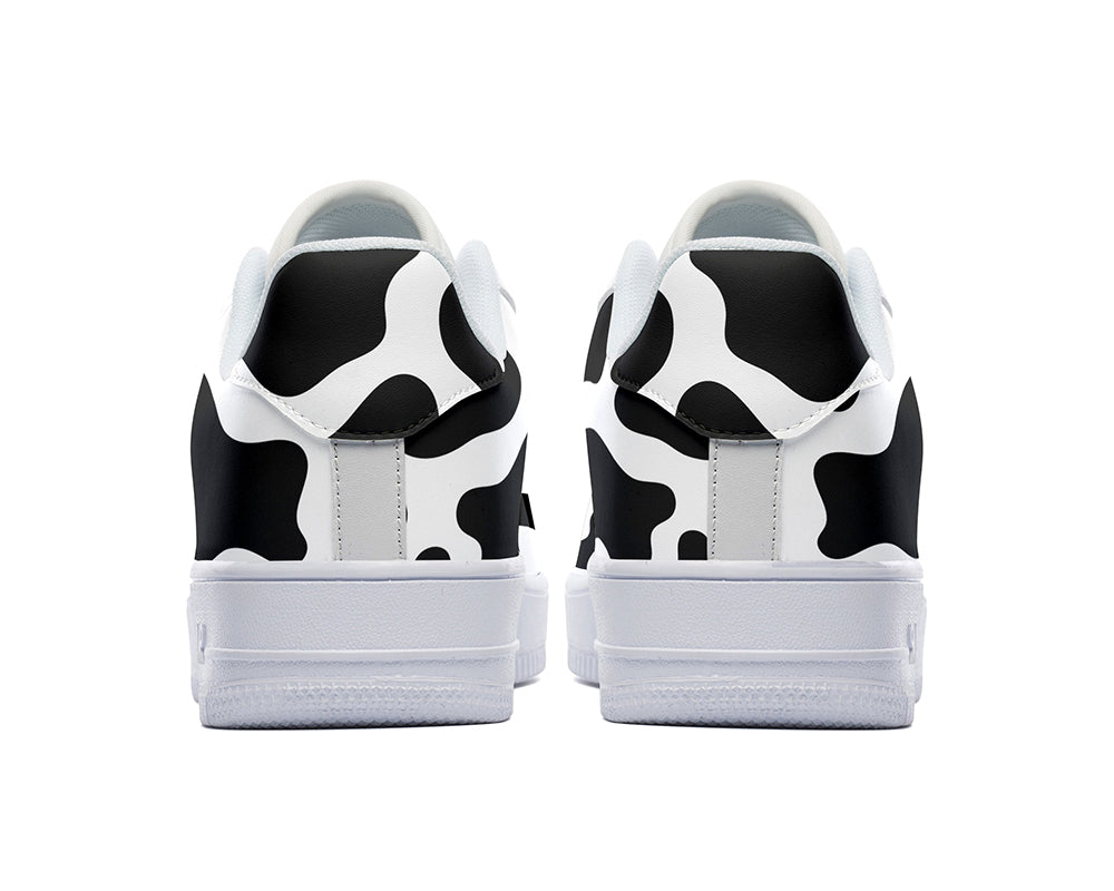 Cow Print Sneakers: Cow Print Pattern Court Sneakers