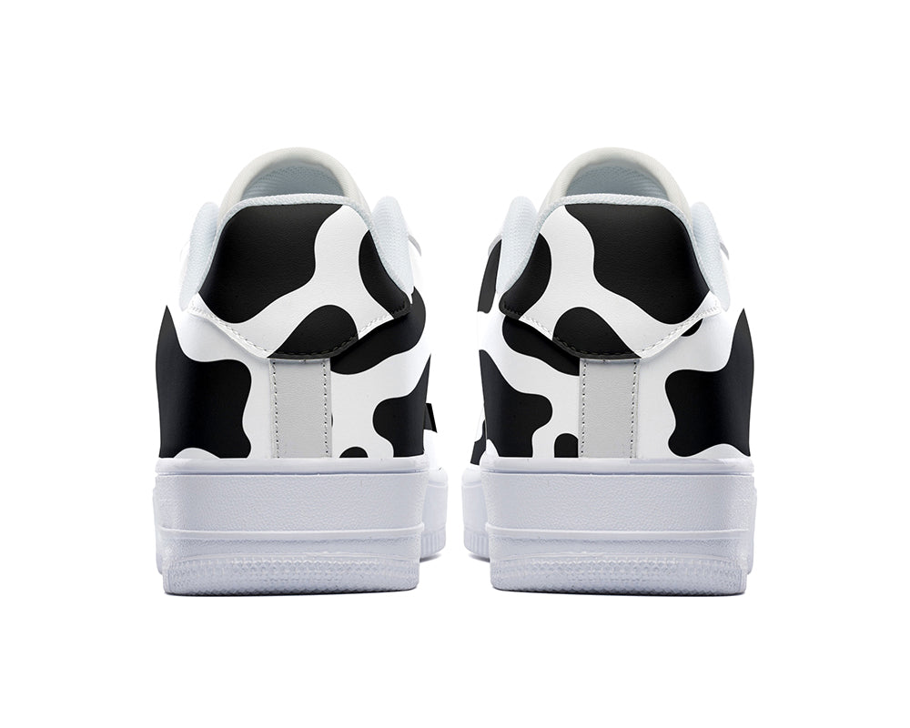 Cow Print Sneakers: Cow Print Pattern Court Sneakers