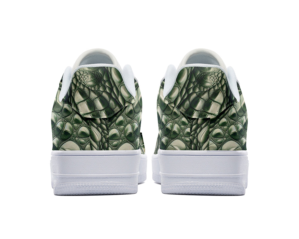 Crocodile Sneakers: Crocodile Skin Pattern Court Sneakers