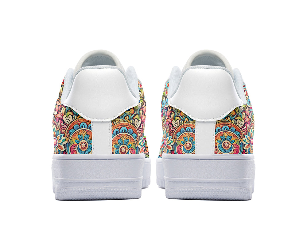 Day of the Dead Sneakers: Day of the Dead Skull Pattern Court Sneakers