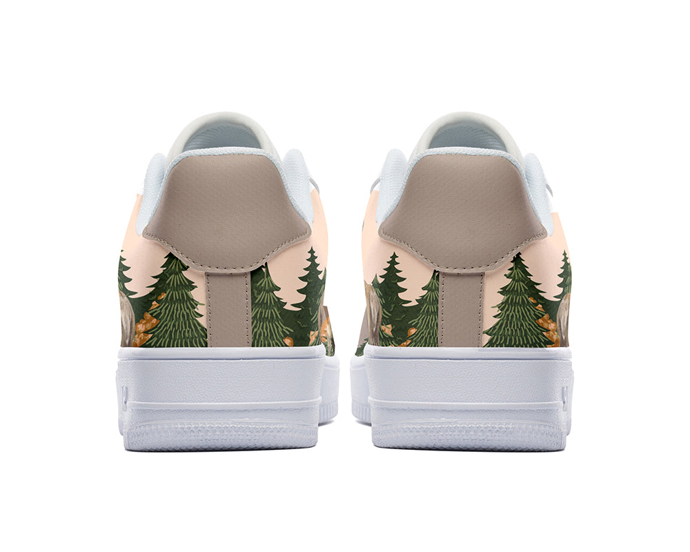 Deer Sneakers: Woodland Deer Illustration Court Sneakers