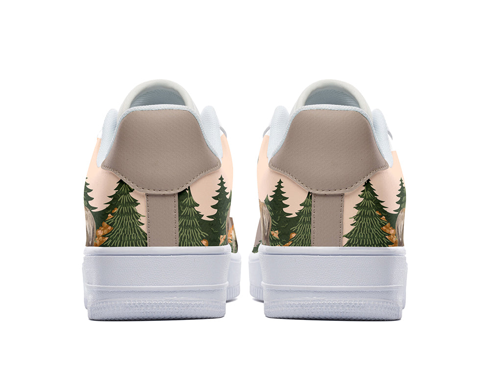 Deer Sneakers: Woodland Deer Illustration Court Sneakers
