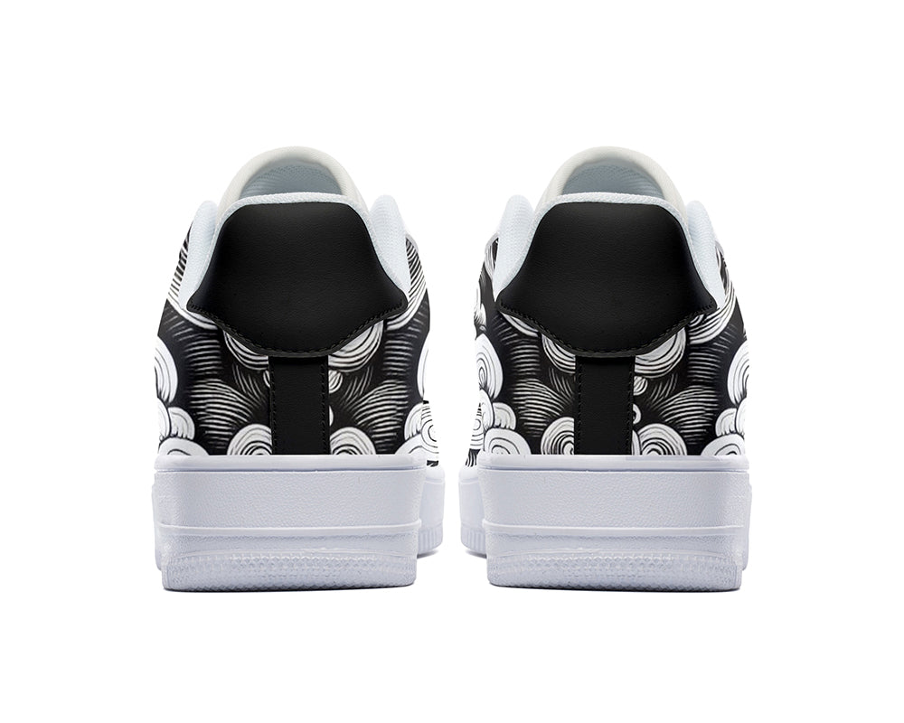 Oni Mask Sneakers: Japanese Demon Wave Court Sneakers