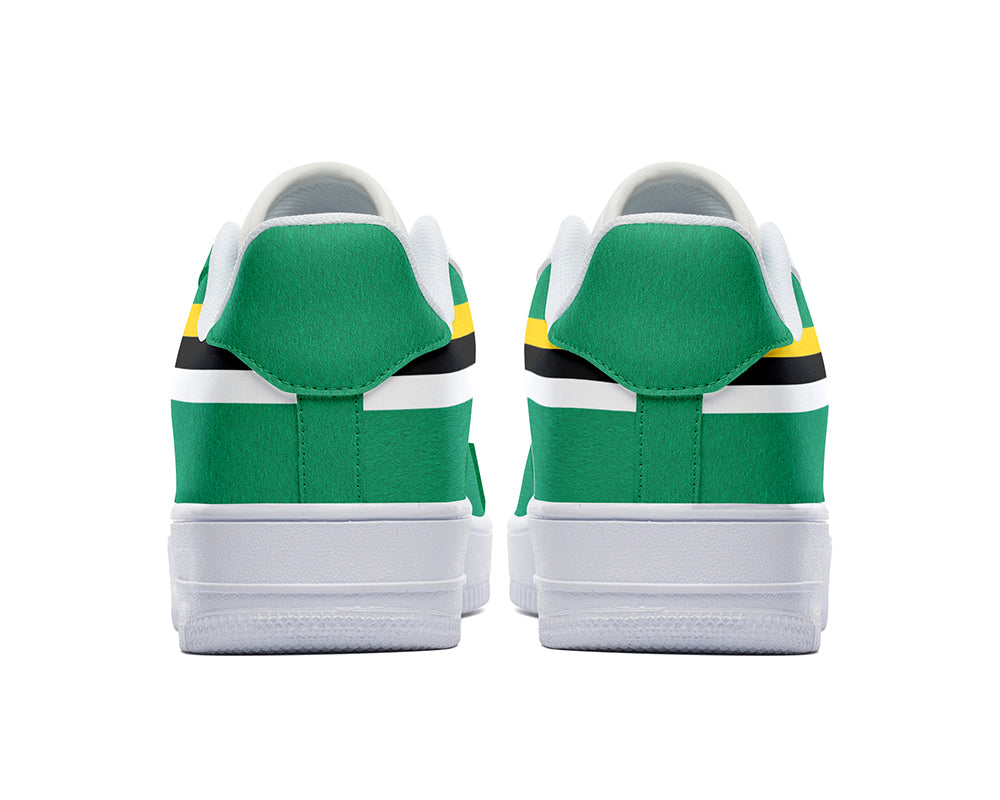 Dominica Flag Sneakers: Dominica Flag Pattern Court Sneakers