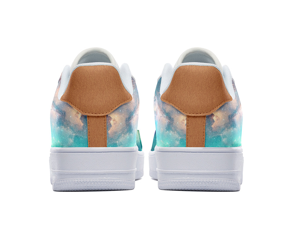 Planet Earth Sneakers: Planet Earth Pattern Court Sneakers