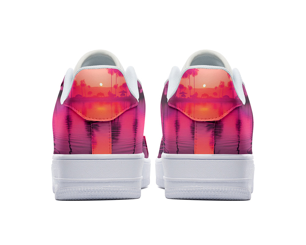 Flamingo Sneakers: Flamingo Illustration Court Sneakers
