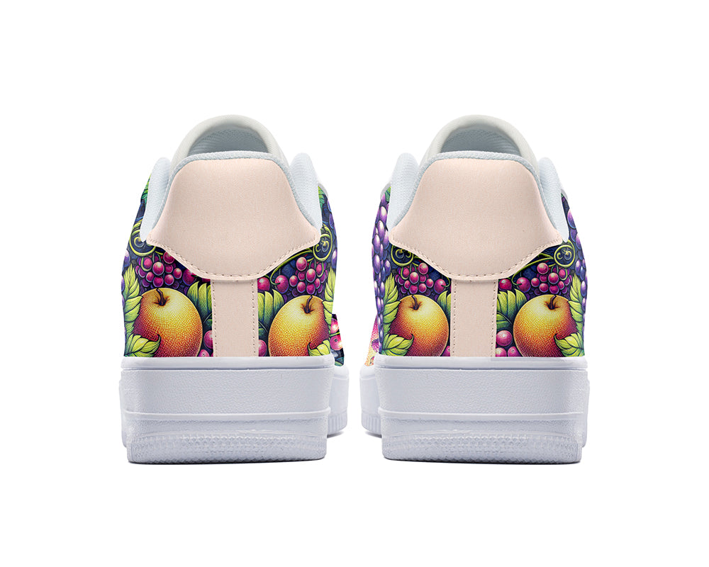 Grape Sneakers: Grapes Illustration Court Sneakers