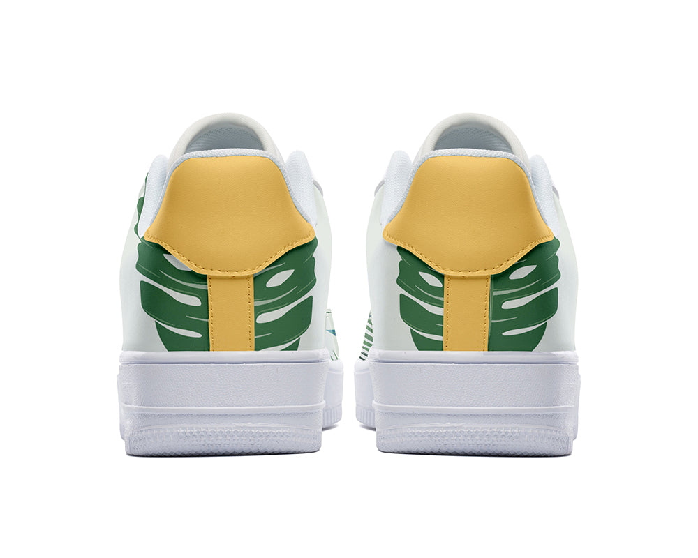 Hummingbird Sneakers: Tropical Hummingbird Pattern Court Sneakers