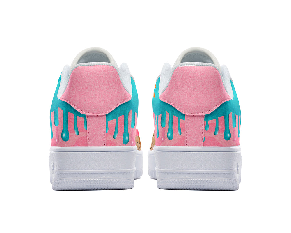 Ice Cream Sneakers: Dessert Illustration Court Sneakers