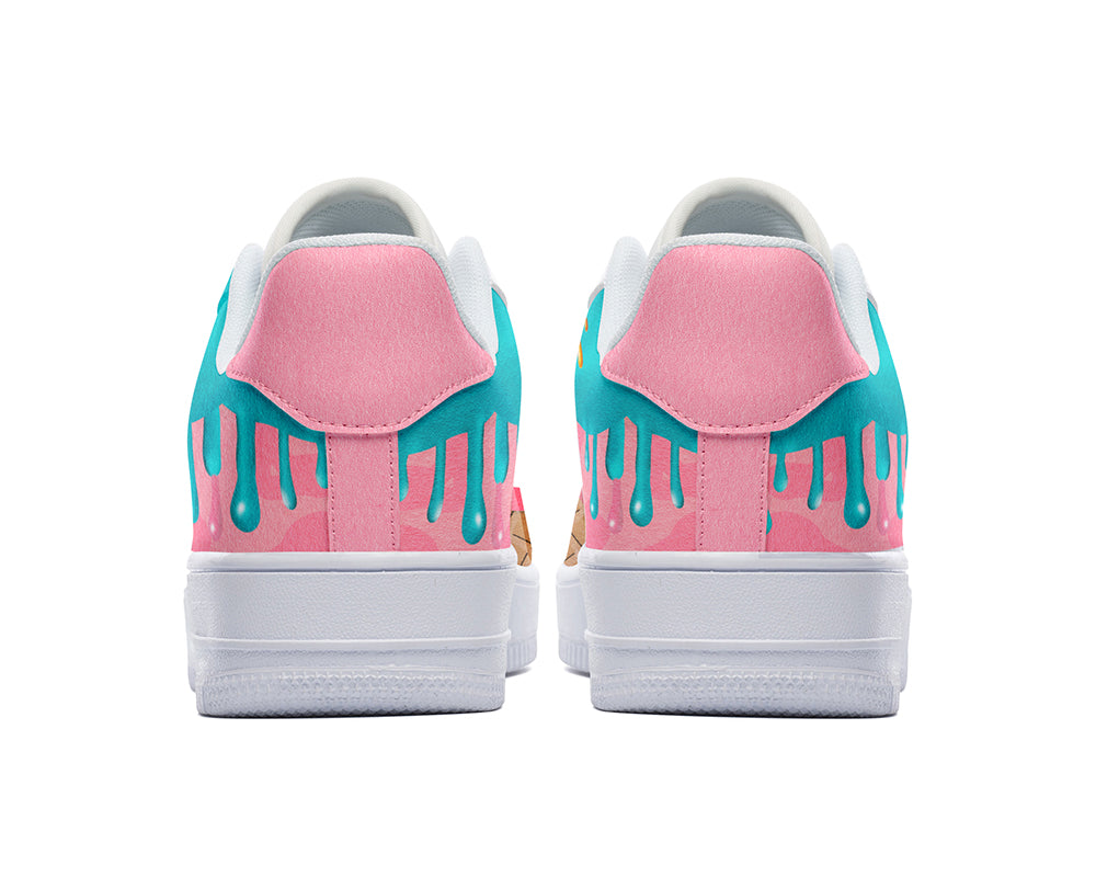 Ice Cream Sneakers: Ice Cream Illustration Court Sneakers