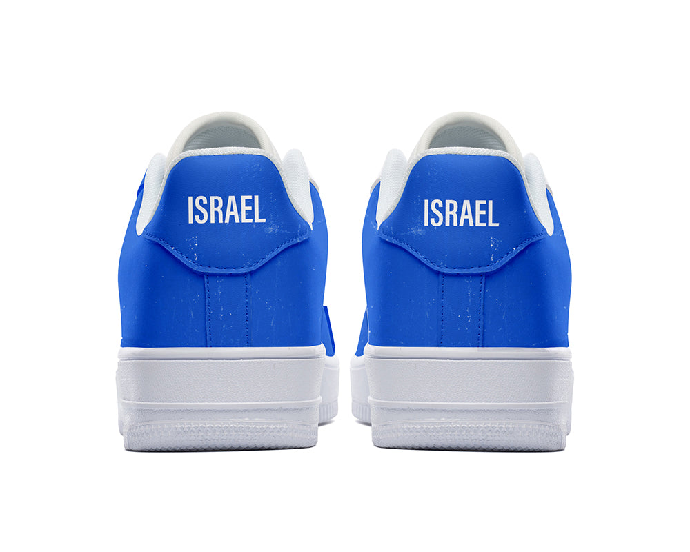 Israeli Flag Sneakers: Israeli Flag Pattern Court Sneakers