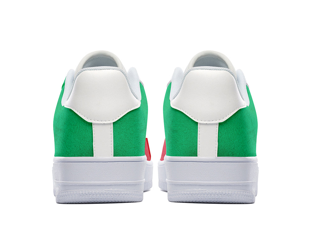 Italian Flag Sneakers: Italian Flag Pattern Court Sneakers