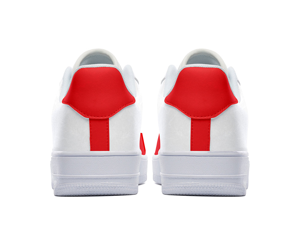 Japanese Flag Sneakers: Japanese Flag Pattern Court Sneakers