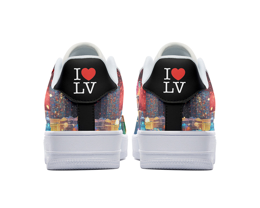 Las Vegas Sneakers: Las Vegas City Illustration Court Sneakers