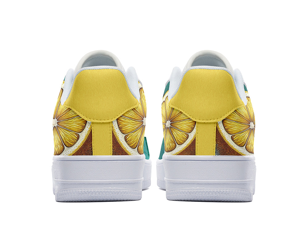 Lemon Sneakers: Lemon Pattern Court Sneakers