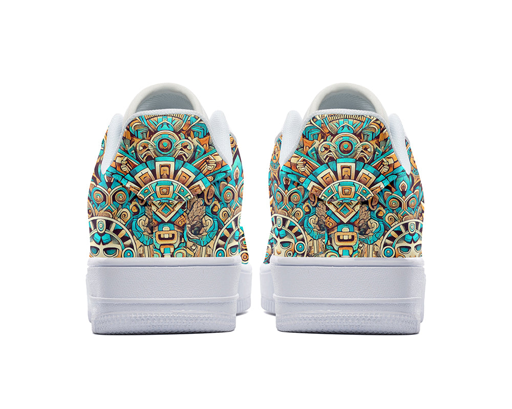 Mayan Sneakers: Mayan Pattern Court Sneakers