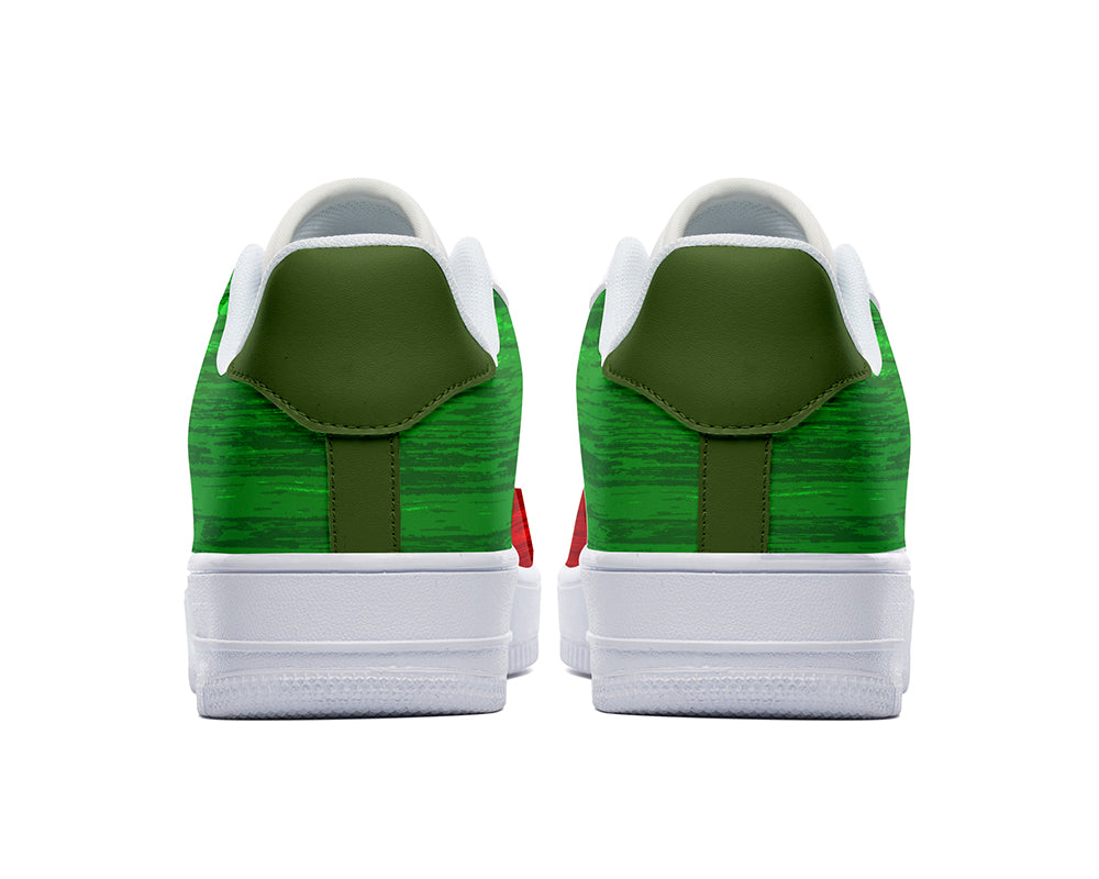 Mexican Flag Sneakers: Mexican Flag Pattern Court Sneakers