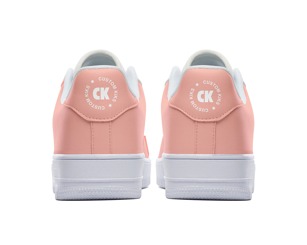 Peach Sneakers: Solid Peach Court Sneakers