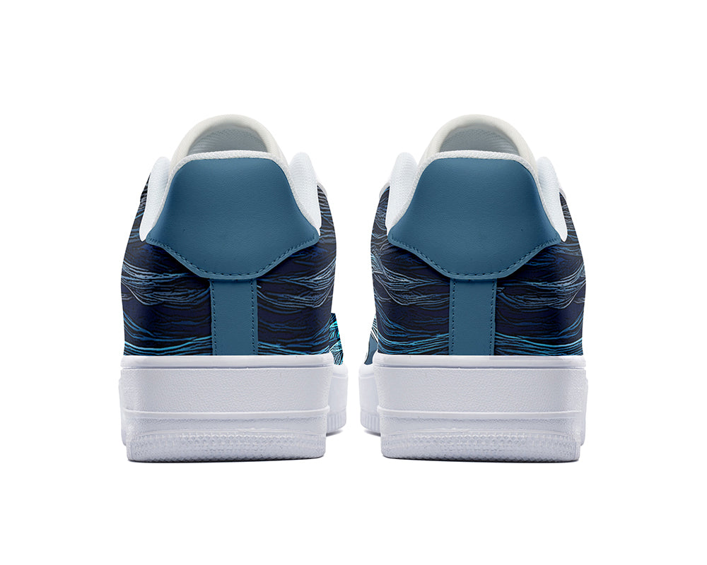Phoenix Sneakers: Phoenix Feather Pattern Court Sneakers