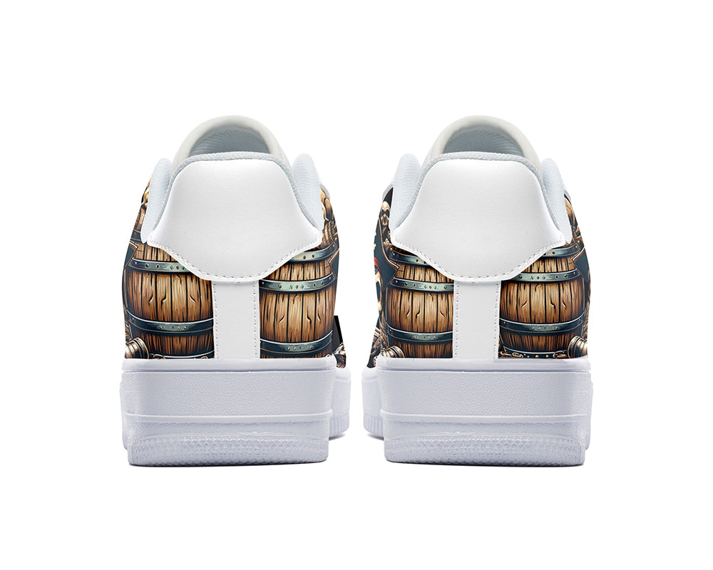 Pirate Skull Sneakers: Pirate Illustration Court Sneakers