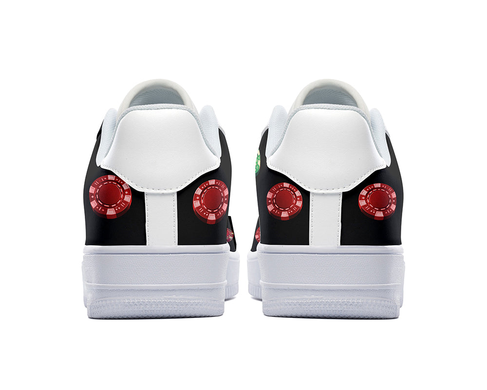 Poker Sneakers: Poker Pattern Court Sneakers