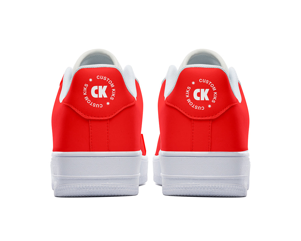 Red Sneakers: Solid Red Court Sneakers