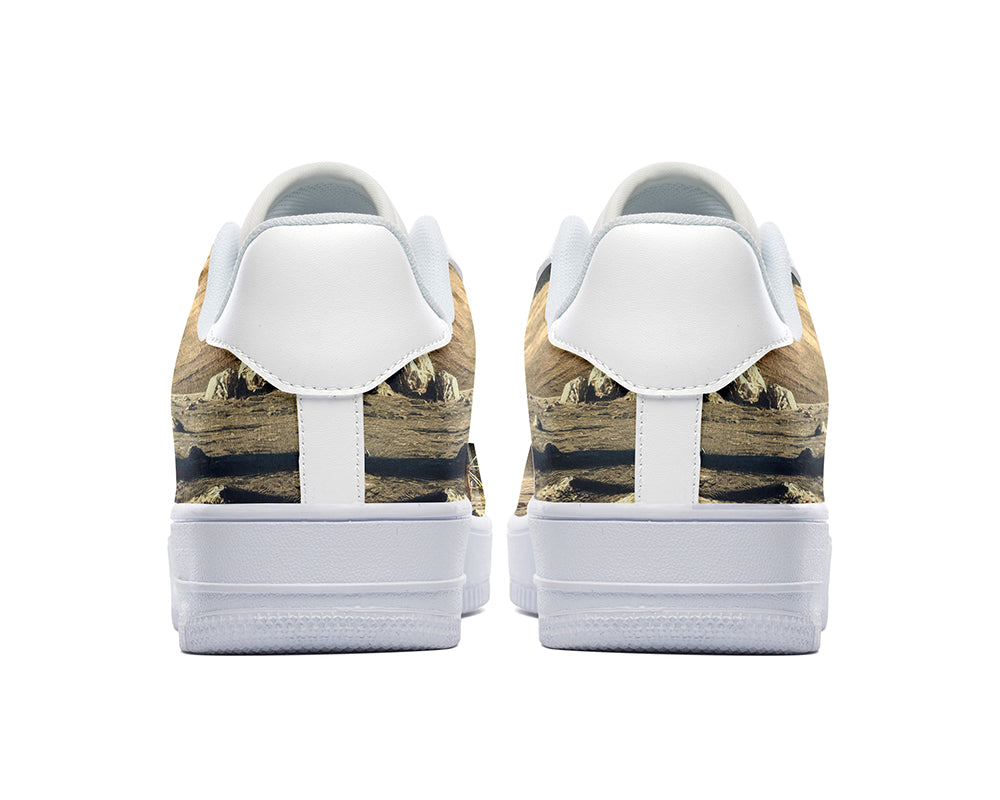 Court sneakers featuring a Mars rover exploring a rocky planetary landscape with space-inspired illustration artwork.