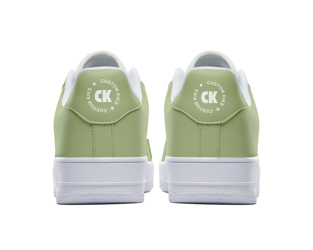 Sage Green Sneakers: Solid Sage Green Court Sneakers