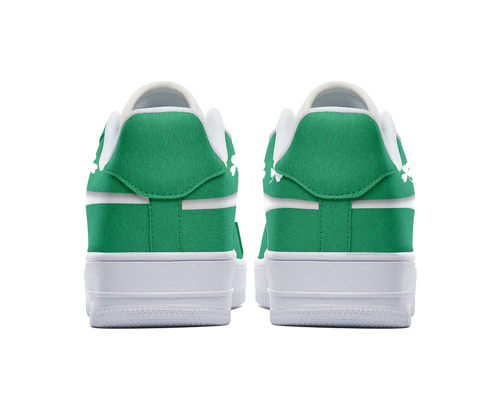 Saint Patrick Sneakers: Shamrock Pattern Court Sneakers