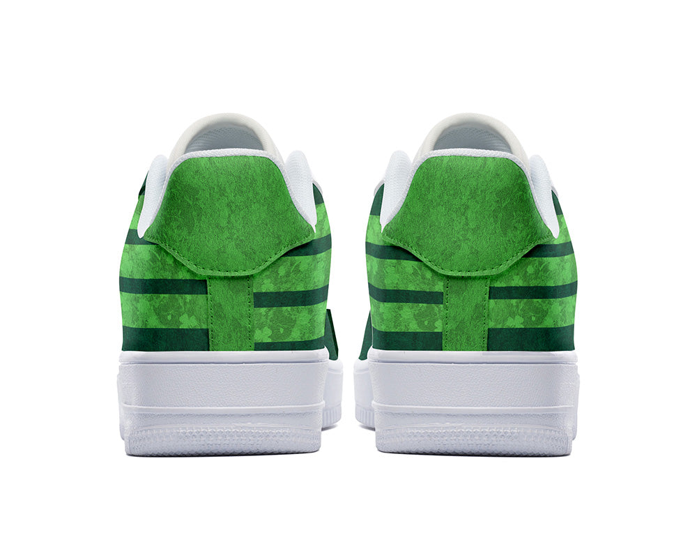 Saint Patrick Sneakers: Shamrock Stripes Court Sneakers