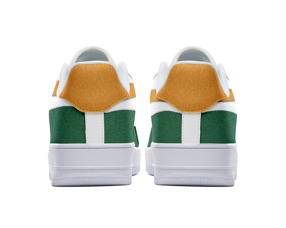 Saint Patrick Sneakers: Green and Gold Court Sneakers