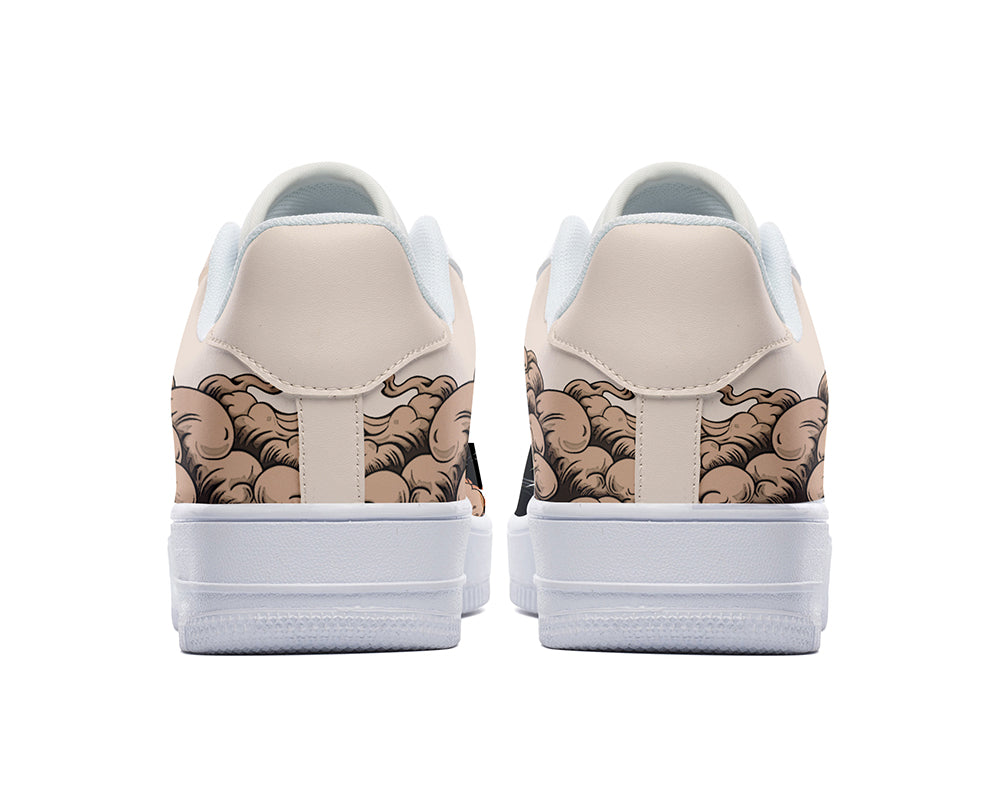 Samurai Sneakers: Samurai Warrior Illustration Court Sneakers