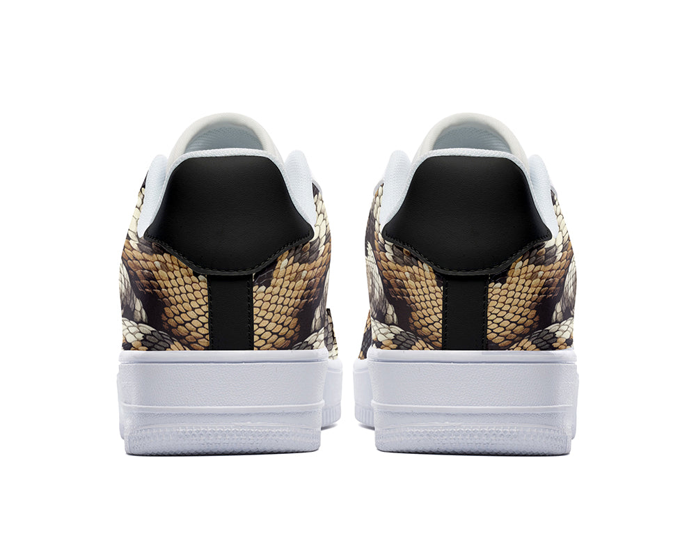Snake Sneakers: Snake Skin Pattern Court Sneakers