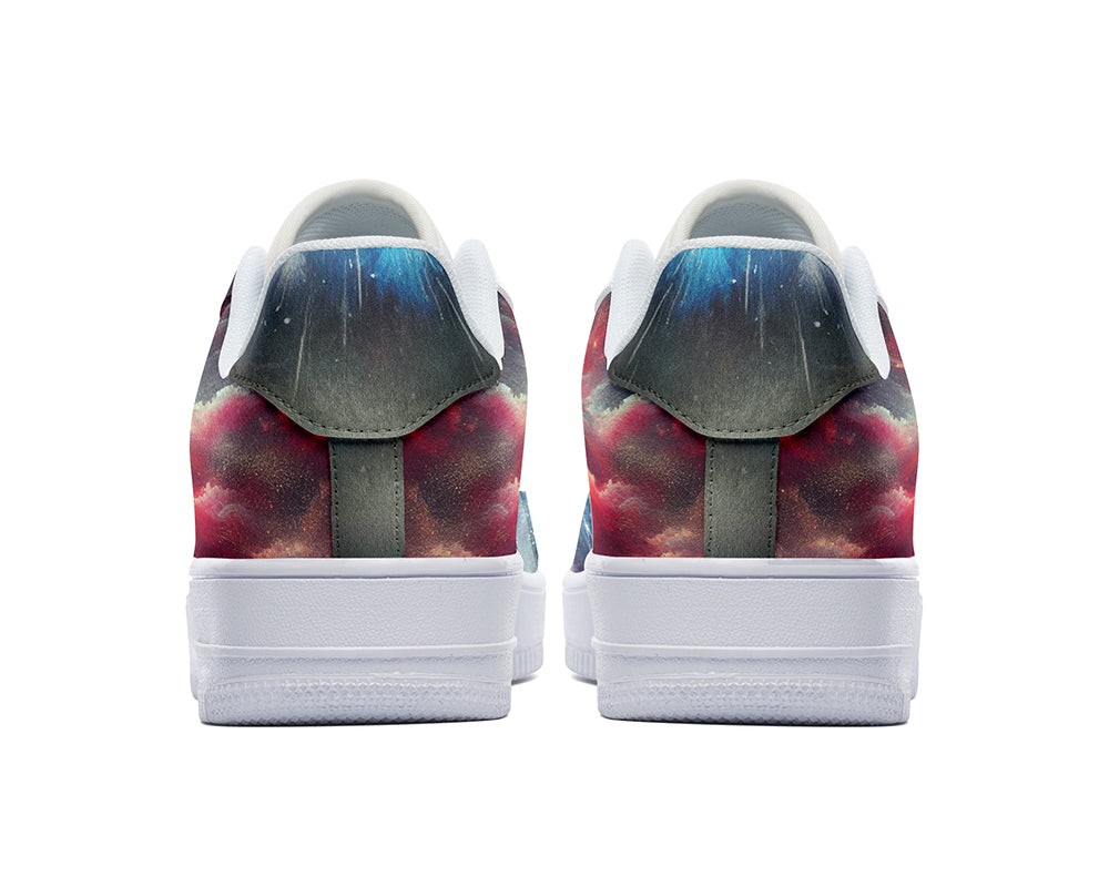 Galaxy Sneakers: Supernova Pattern Court Sneakers