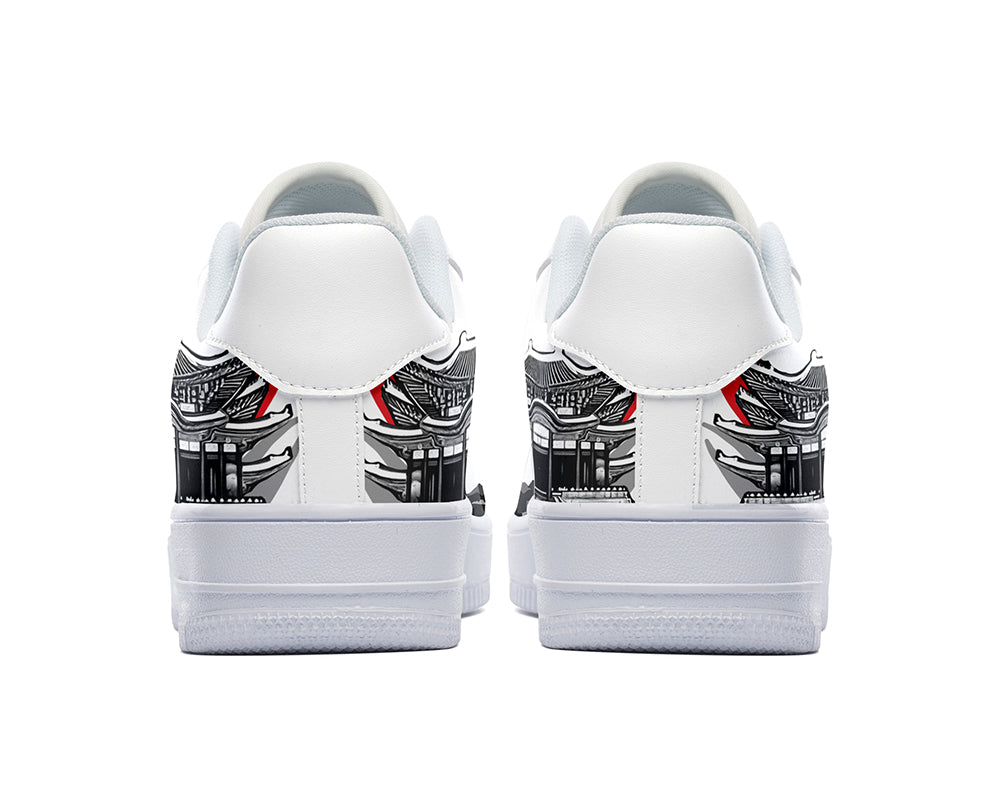 Tokyo Sneakers: Tokyo City Skyline Pattern Court Sneakers
