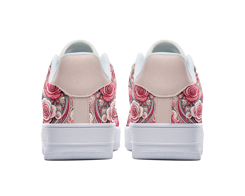 Valentines Sneakers: Heart Pattern Court Sneakers