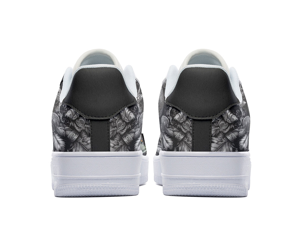 Viking Sneakers: Viking Illustration Court Sneakers
