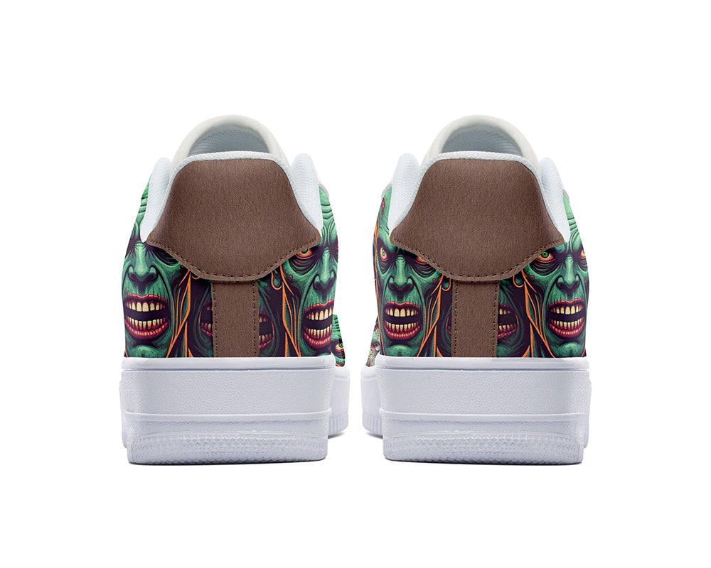 Zombie Sneakers: Undead Zombie Pattern Court Sneakers