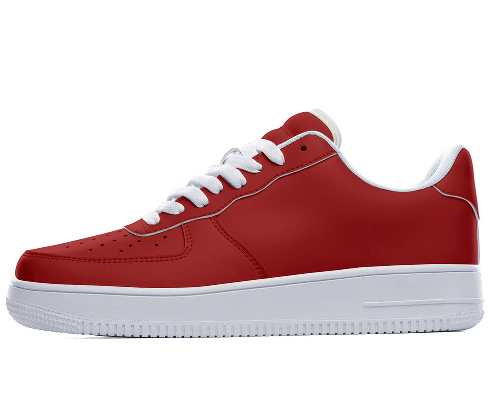 Burgundy Sneakers: Solid Burgundy Court Sneakers