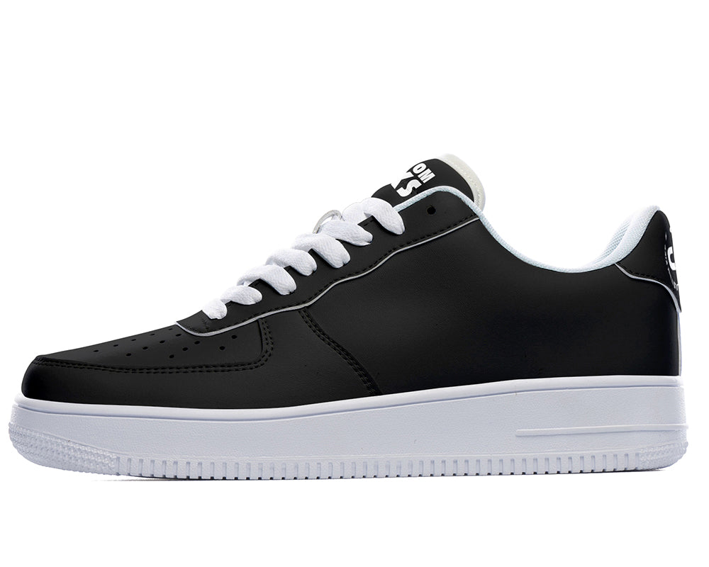 Black Sneakers: Solid Black Court Sneakers
