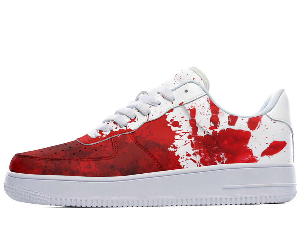 Horror Theme Sneakers: Blood Splatter Court Shoes