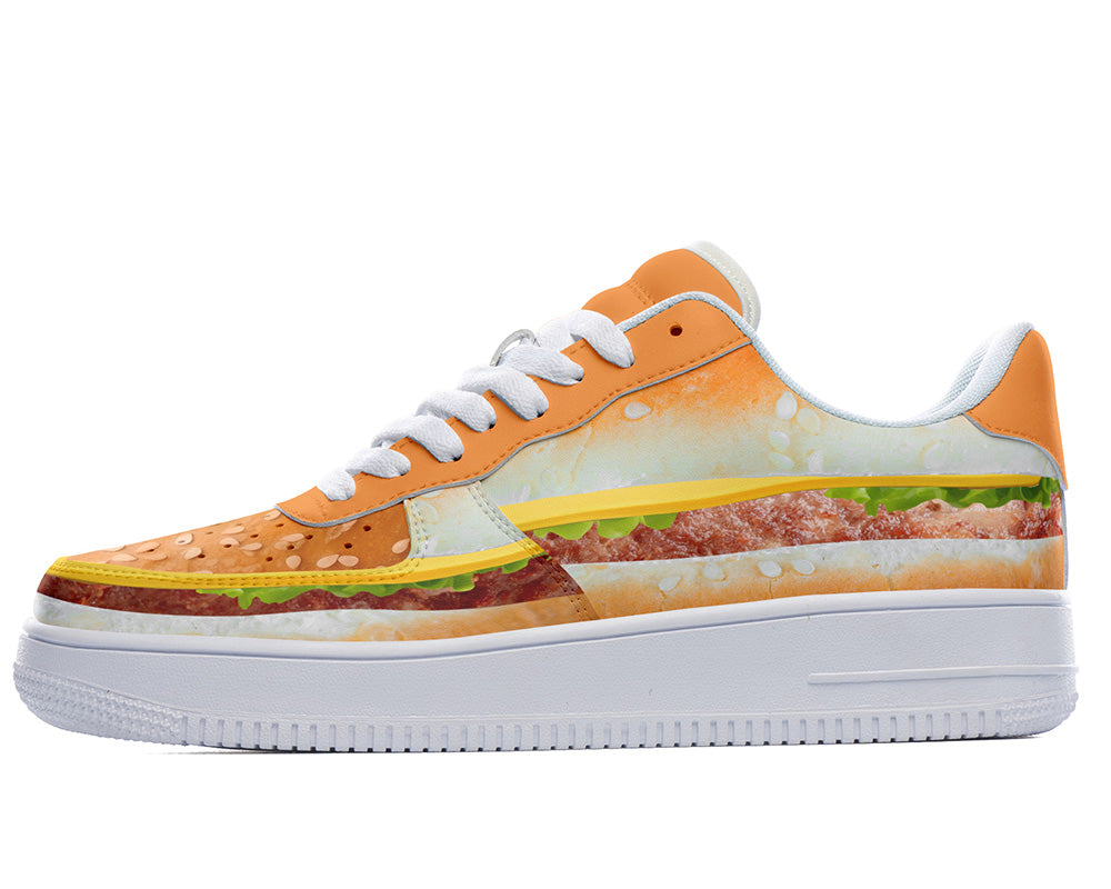 Burger Sneakers: Burger Illustration Court Sneakers