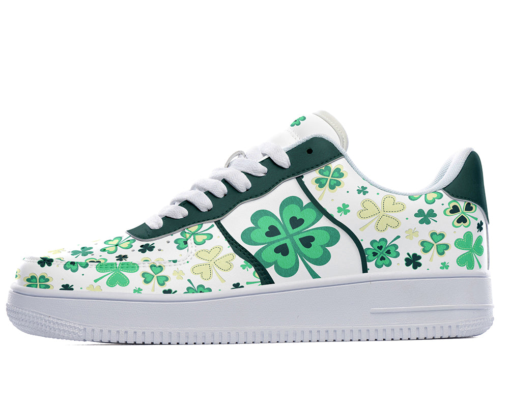 Saint Patrick Sneakers: Lucky Clover Court Sneakers