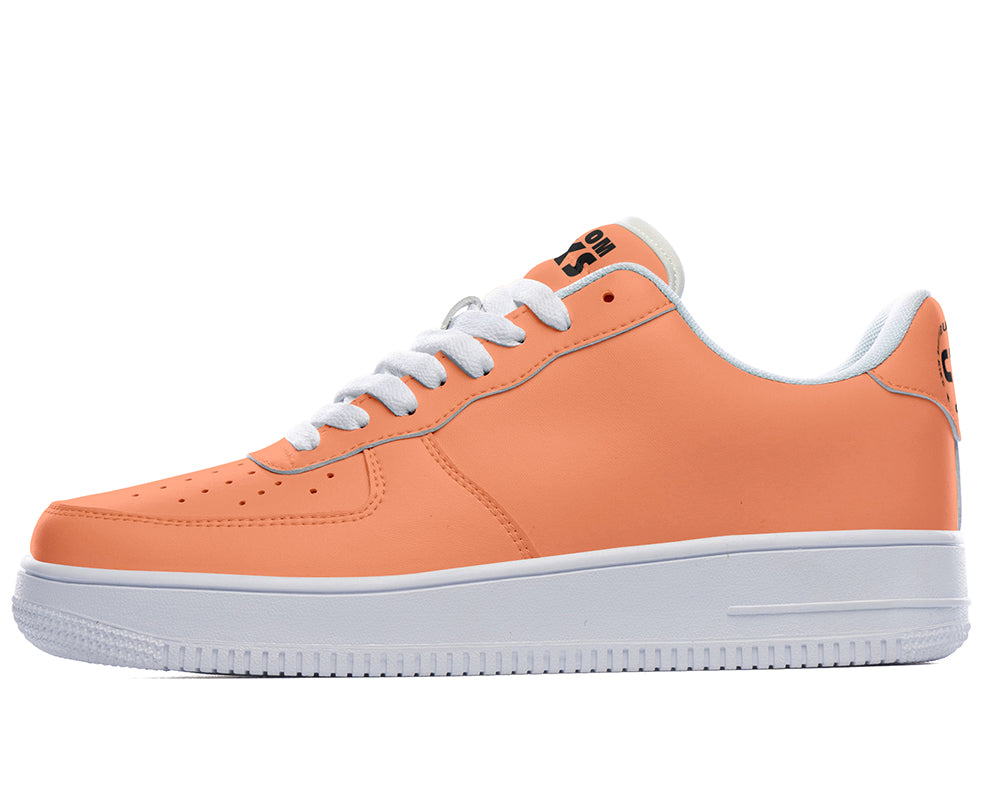 Coral Sneakers: Solid Coral Court Sneakers
