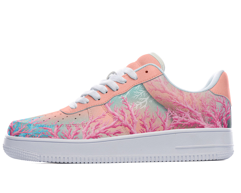 Coral Sneakers: Coral Reef Illustration Court Sneakers